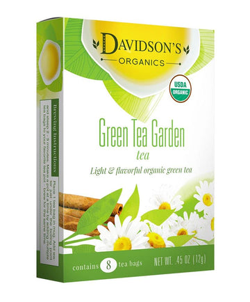 Davidson'S Organics, Green Tea Garden, 8-Count Tea Bags, Pack Of 12