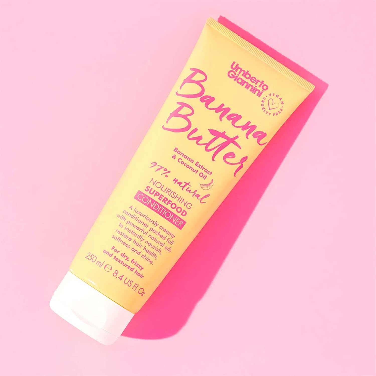 Umberto Giannini Banana Butter Nourishing Superfood Conditioner, Vegan & Cruelty Free Moisturising Formula for Dry, Textured or Frizzy Hair, 250 ml : Amazon.co.uk: Beauty