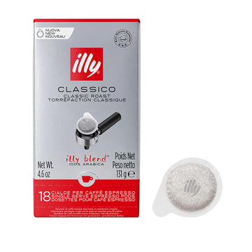 Illy E.S.E. Coffee - Single-Serve Coffee Pods – Classico Medium Roast - Notes Of Chocolate & Caramel - For E.S.E Coffee Machines - Extraordinary Aroma & Body – 18 Count