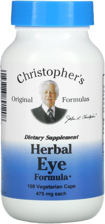 Dr. Christopher's Herbal Eye Formula - Eye Vitamins for Sight Care - Natural Eye Support Supplement with Whole Food Herbs for Optimal Visual Acuity