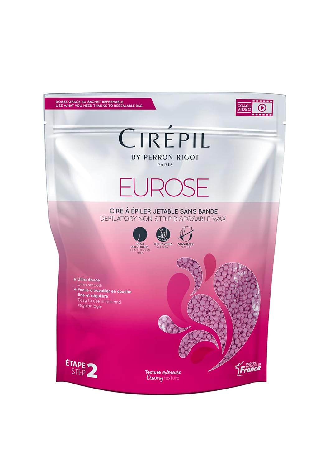 Cirepil - Eurose - 800G / 28.22 Oz Wax Beads Bag - All-Purpose & Unscented - Ultra Smooth & Creamy Texture - Perfect For Short Hairs