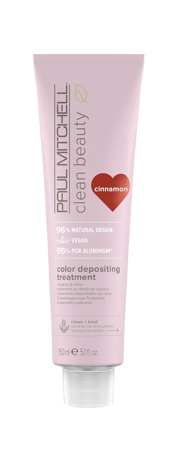 Paul Mitchell Clean Beauty Color-Depositing Treatment, For Refreshing + Protecting Color-Treated Hair, Cinnamon, 5.1 Fl. Oz