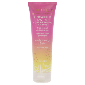 Pacifica Beauty Pineapple Swirl Curl Defining Cream, 100% Vegan & Cruelty Free, 4 Fl Oz