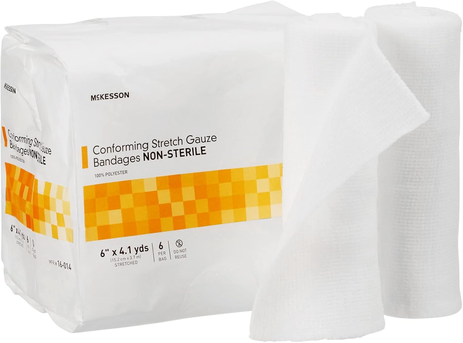 Mckesson Conforming Stretch Gauze Bandages, Non-Sterile, 6 In X 4 1/10 Yds, 48 Count