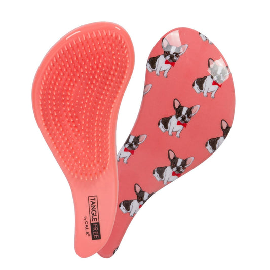 Dapper French Bulldogs Wearing Red Bow-Ties Peach Colored Tangle Free Hair Brush : Beauty & Personal Care