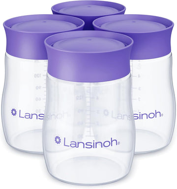 Lansinoh Breastmilk Storage Breast Pump Bottles, 4 Count