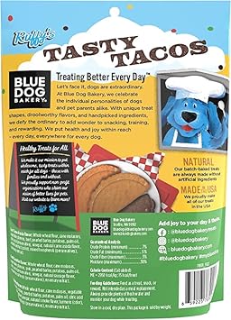 Blue Dog Bakery Natural, Ruffy's Food Truck Tasty Tacos Soft and Chewy Dog Treats, Made in USA, (6) 12-Ounce Bag : Pet Supplies