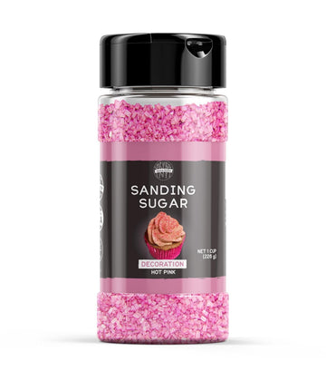 Birch & Meadow 1 Cup Of Pink Sanding Sugar, Dessert Topping, Hot Pink Color