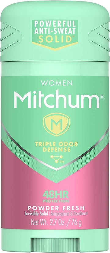 Mitchum Women Stick Solid Antiperspirant Deodorant, Powder Fresh, 2.7 Ounce (Pack of 1)