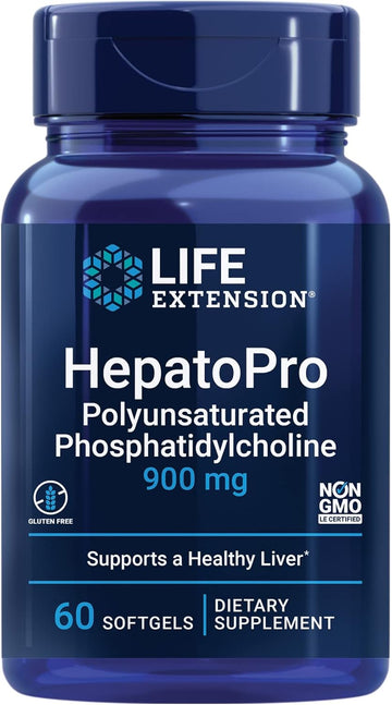 Life Extension Hepatopro Polyunsaturated Phosphatidylcholine - Phosphatidylcholine Ppc Supplement For Liver Health Support And Detox – Non-Gmo, Gluten-Free – 60 Softgels