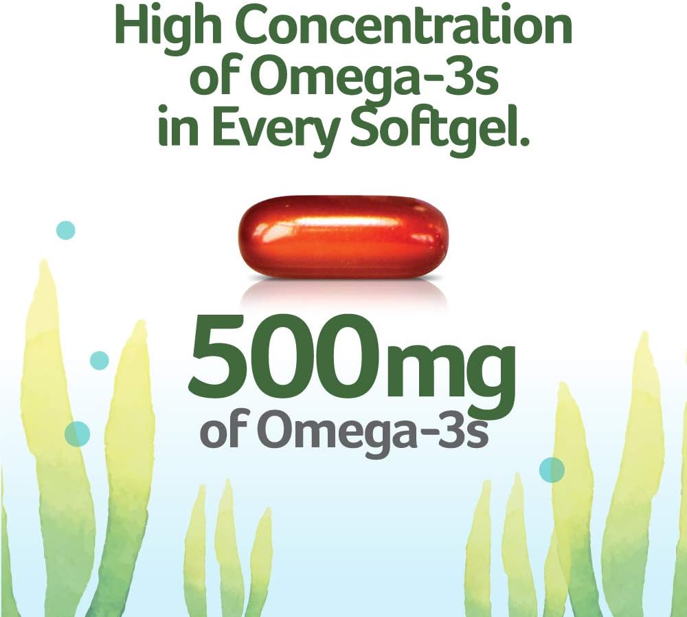 Ovega-3 Vegan Algae Omega-3 Daily Supplement, Supports Heart, Brain & 