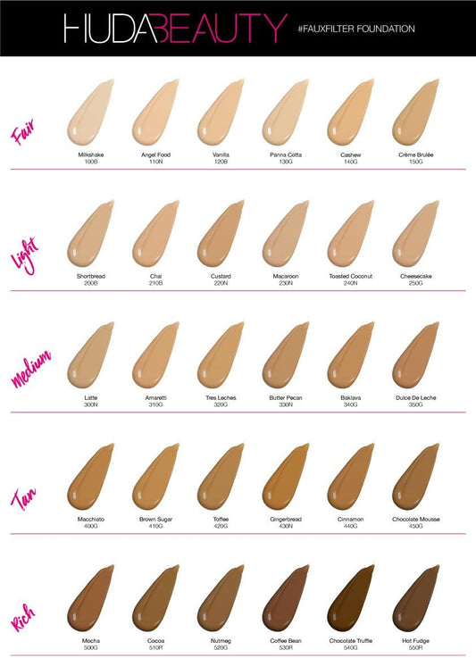 Huda Beauty Faux Filter Foundation In Hot Fudge 550R #Fauxfilter