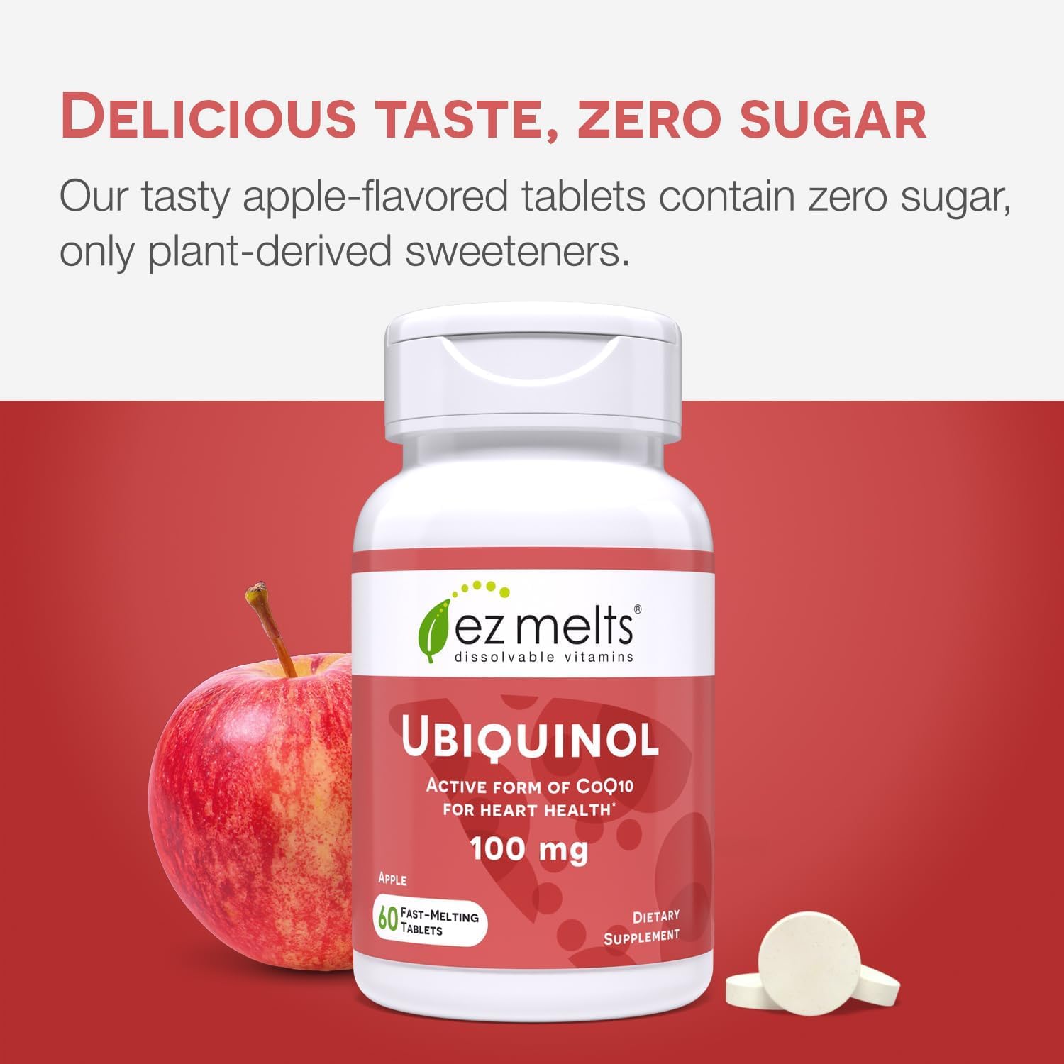 Ez Melts Dissolvable Ubiquinol 100Mg, Active Form Of Coq10, Heart Health Supplements For Men & Women, Sugar-Free, 2-Month Supply : Health & Household
