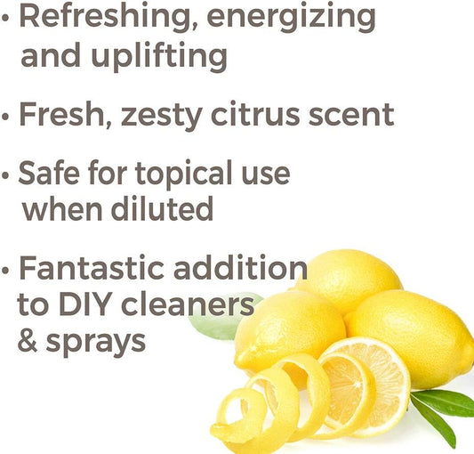 Plant Therapy Lemon Steam Distilled Essential Oil 30 Ml (1 Oz) 100% Pure, Undiluted, Therapeutic Grade