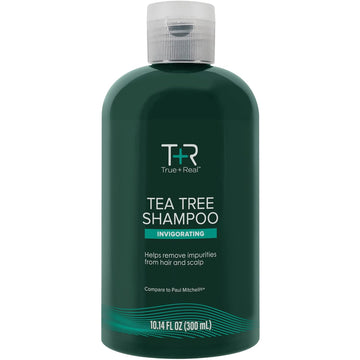 True+Real Tea Tree Shampoo, Invigorating Deep Clean Scalp Care, Refreshing Mint Scent, For All Hair Types, 10.14 Oz