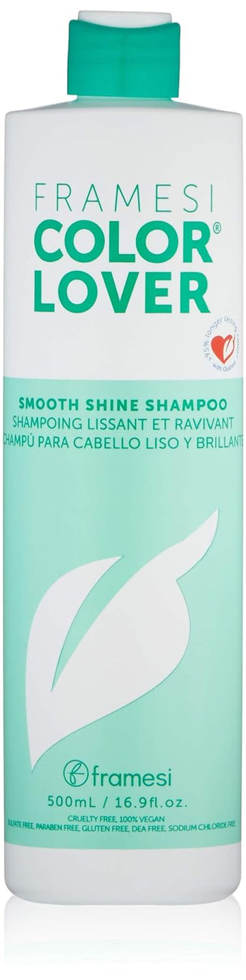 Framesi Color Lover Smooth Shine Shampoo, Sulfate Free Shampoo With Quinoa And Aloe Vera, Color Treated Hair