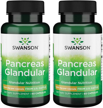 Swanson Raw Pancreas Glandular 500 Milligrams 60 Capsules (2 Pack)