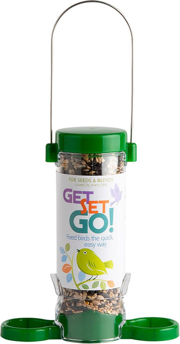 Bird Feeders Hanging Garden Bird Feeder - Jacobi Jayne® Get Set Go™ Hanging Seed Feeder For Wild And Garden Birds - Easy Clean Birdfeeder Perfect For Seed Blends And Bird Table Mixes?GSG-S1G