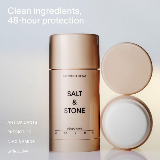 Salt & Stone Deodorant | Extra Strength Natural Deodorant For Women & Men | Aluminum Free With Seaweed Extracts, Shea Butter & Probiotics (Neroli & Basil)