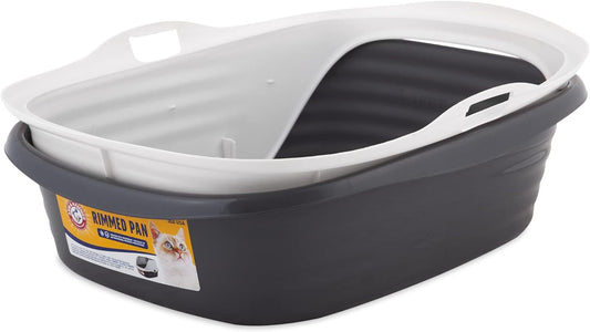 Arm & Hammer Rimmed Cat Litter Box with High Sides and Microban, Made in USA