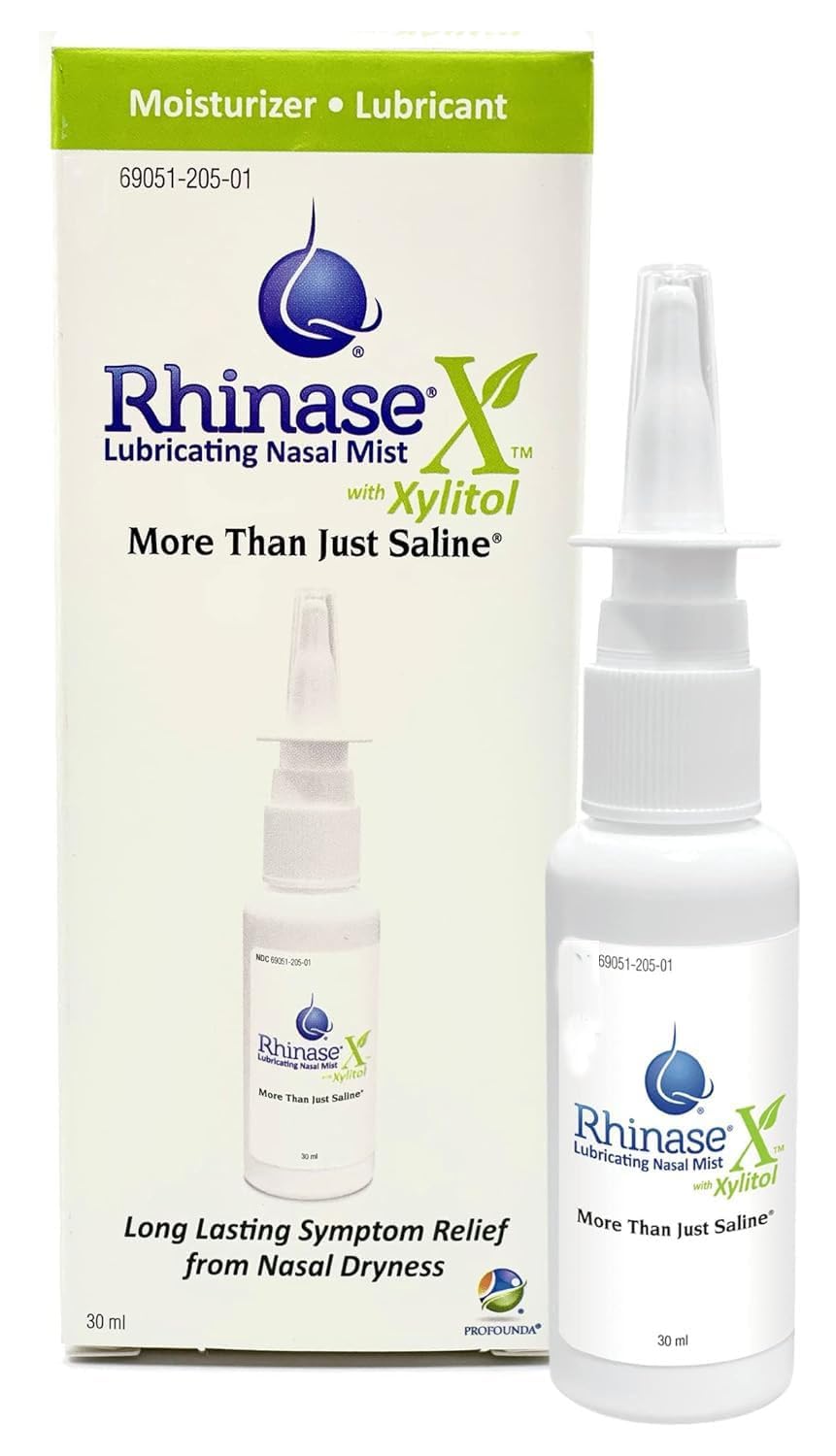 Rhinase X Lubricating Nasal Mist Spray With Xylitol | Long Lasting Symptom Relief From Nasal Dryness | Less Sneezing, Itchiness, Nasal Drip And Congestion