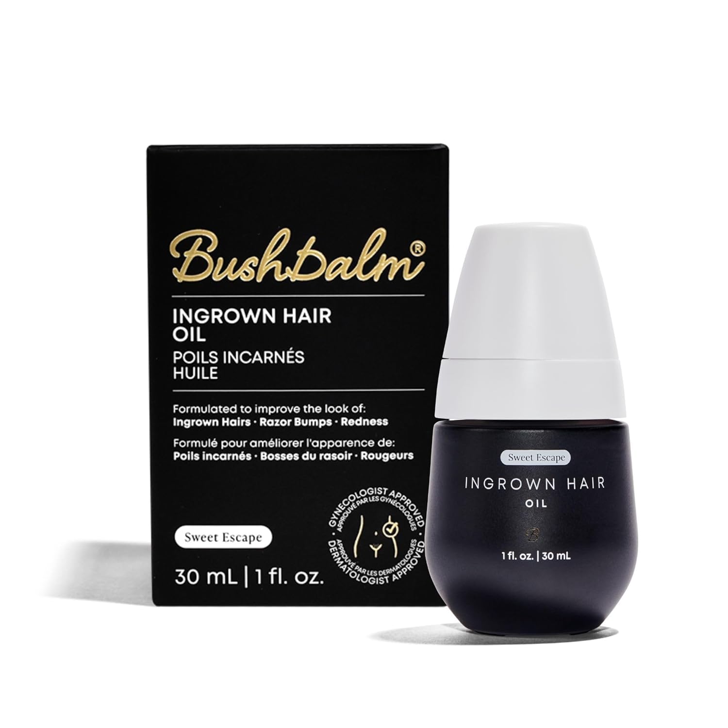 Bushbalm Ingrown Hair Oil - Helps Prevent And Repair Skin From Ingrown Hairs, Razor Burn & Underarm Bumps - Soothe Skin From Post Shave Itchiness, Irritation And Redness, 30 Ml - Nude Oil