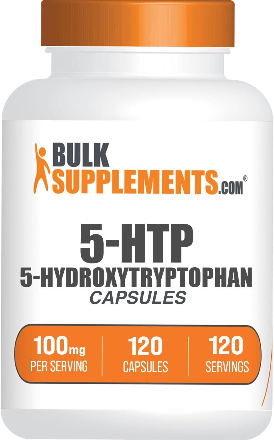 BULKSUPPLEMENTS.COM 5-HTP 100mg - 5-Hydroxytryptophan, 5 HTP Supplement, 5HTP 100mg - HTP5 Supplement, Griffonia Seed Extract - Mood Support Supplement, 1 Capsule per Serving, 120 Capsules