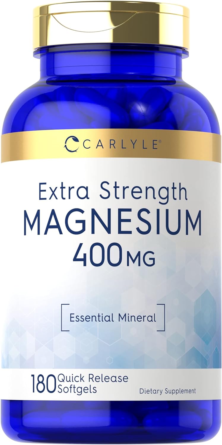 Carlyle Magnesium Oxide 400Mg | 180 Softgels | Essential Mineral | Non-Gmo And Gluten Free Supplement