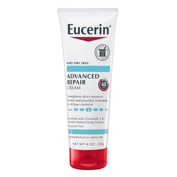Eucerin Advanced Repair Body Cream For Very Dry Skin, Fragrance Free Daily Body Moisturizer, 8 Oz Tube