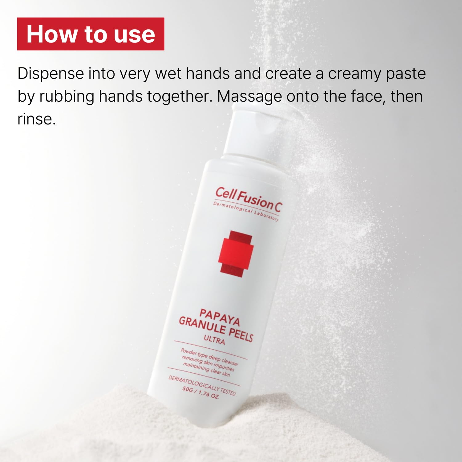 Cell Fusion C Papaya Granule Peels Ultra, Powder Face Wash For Sensitive Skin With Papaya Enzyme, Clarifies And Cleanses For Smoother, Even Skin, 1.76 Oz : Beauty & Personal Care