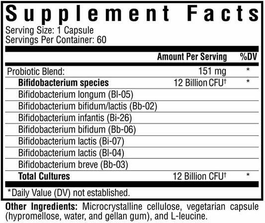 Seeking Health Probiota Bifidobacterium, 60 Capsules, Probiotic Supplement For Digestive Health, Bifido Only, Vegan- And Vegetarian-Friendly, Supports Colon Health And Immune System