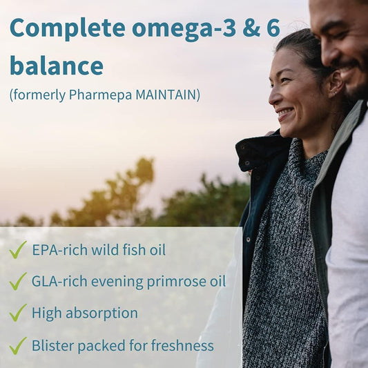 Pharmepa Complete Epa Dha Rtg Omega 3 1000Mg, High Potency Fish Oil Plus Omega 6 Gla Evening Primrose Oil, Lemon Flavor, 60 Servings