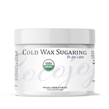 Organic Sugaring Cold Wax Hair Removal Paste - USDA Certified Organic - 10 oz Easy Gentle for Bikini Brazilian Arms Legs Chest Underarms Body Lips Face Facial Men Women Medium to Fine Hair - COCOJOJO