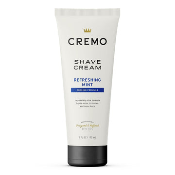 Cremo Barber Grade Cooling Shave Cream, Astonishingly Superior Ultra-Slick Shaving Cream For Men, Fights Nicks, Cuts And Razor Burn, 6 Fl Oz