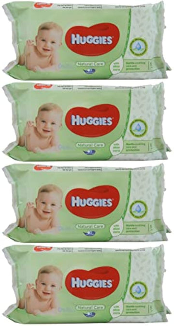 Huggies Baby Wipes Natural Care With Aloe Vera, 56 Count (Pack Of 4)