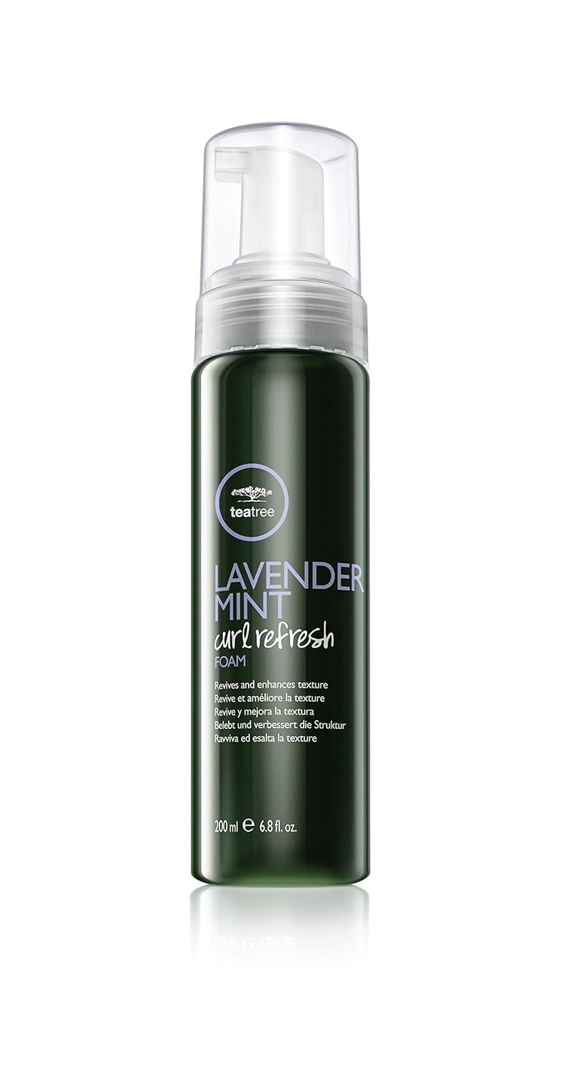 Tea Tree Lavender Mint Curl Refresh Foam, Hair Mousse, For Coarse, Curly + Dry Hair, 6.8 fl. oz