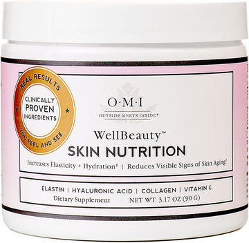 Skin Nutrition, Clinically Proven To Increase Elasticity And Reduce The Visible Signs Of Skin Aging, French Marine Elastin, Collagen, Hyaluronic Acid, Vitamin C, 1 Month Supply, 3.17Oz