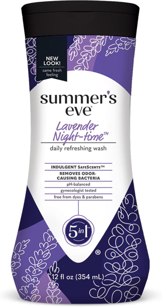 Summer'S Eve Lavender & Amber Nights Daily Refreshing Feminine Body Washes, 12 Fl Oz & 15 Fl Oz