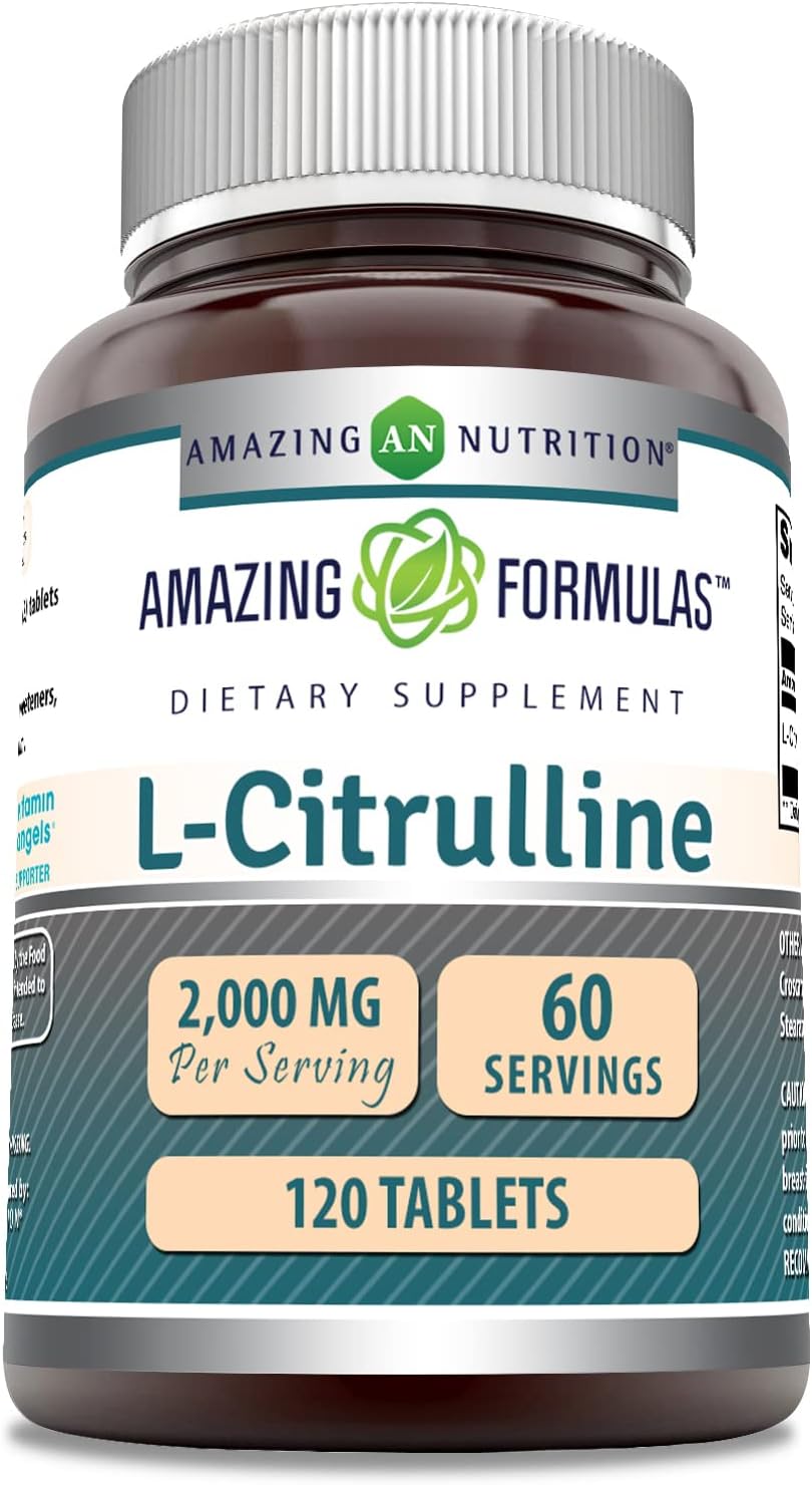 Amazing Formulas L Citrulline 2000Mg Per Serving 120 Tablets Supplement | Amino Acid Supplement For Men & Women | Non-Gmo | Gluten Free | Made In Usa : Health & Household