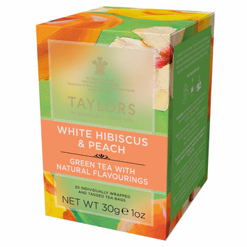 Taylors Of Harrogate White Hibiscus & Peach Green Tea, 20 Teabags (Pack Of 6)