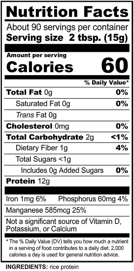 NutriBiotic Plain Rice Protein, 3 Lb (1.36kg) | Low Carb, Vegan & Raw 