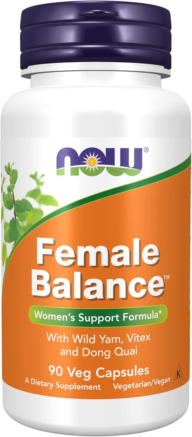 NOW Supplements, Female Balance™ with Wild Yam, Vitex, Dong Quai, GLA, Vitamin B-6 and Folate, 90 Capsules