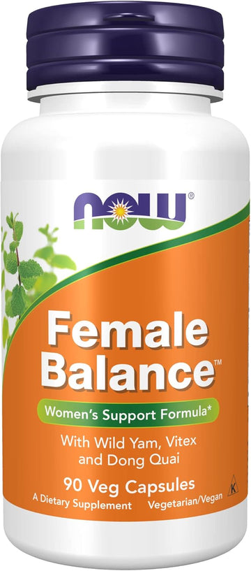 NOW Supplements, Female Balance™ with Wild Yam, Vitex, Dong Quai, GLA, Vitamin B-6 and Folate, 90 Capsules