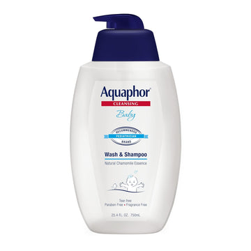 Aquaphor Baby Wash And Shampoo, Unscented Baby Shampoo And Wash, 25.4 Fl Oz Pump Bottle