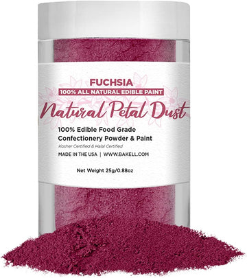 Bakell'S Fuchsia Petal Dust & Paint - (25 Gram 1X Jar) | Edible Glitter For Baking, Decorating, And Beverages