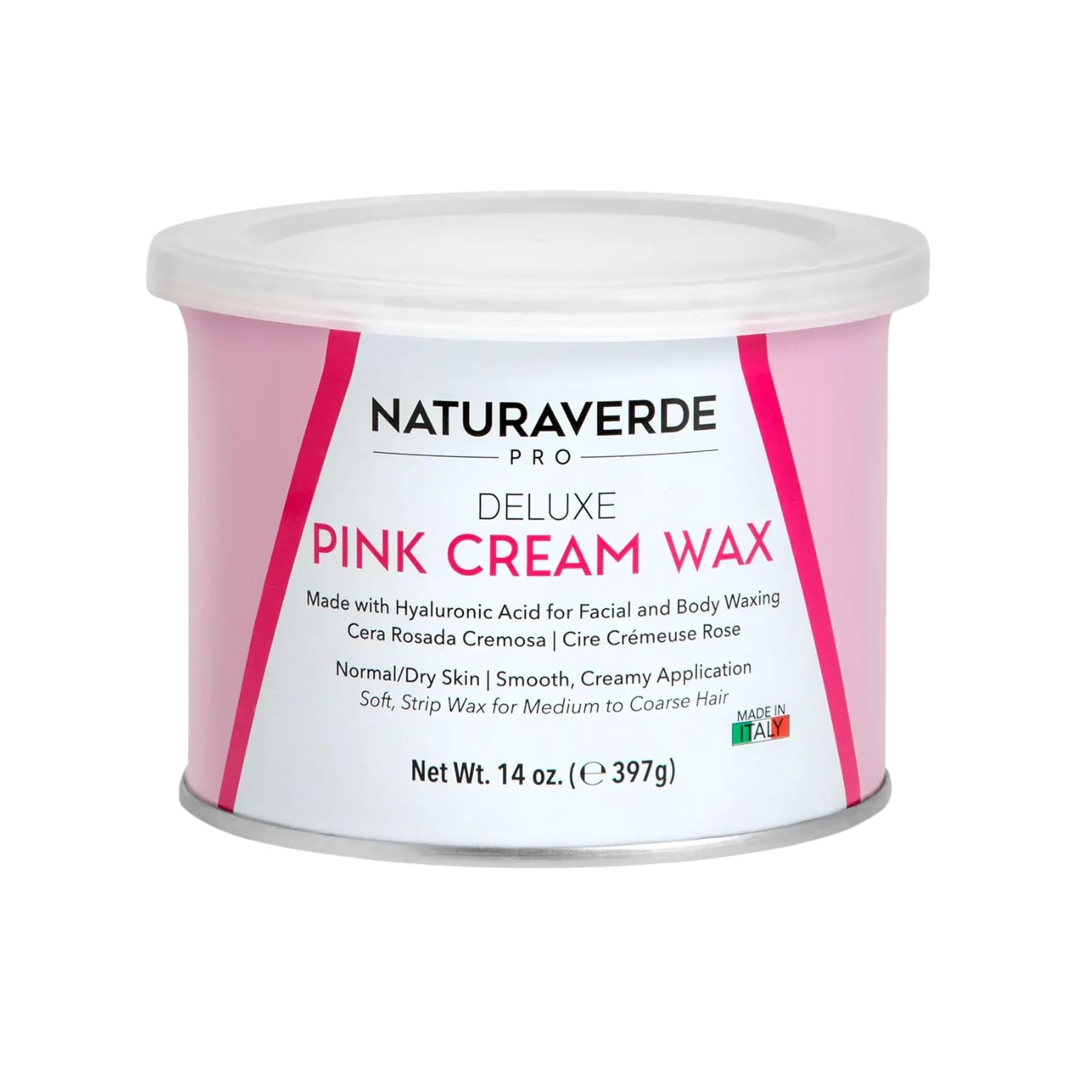 Naturaverdepro Pomegranate Soft Wax For Body And Facial Hair Removal, Wax Hair Remover For Women With Sensitive Skin, Formulated With Organic Camellia Oil - 14Oz