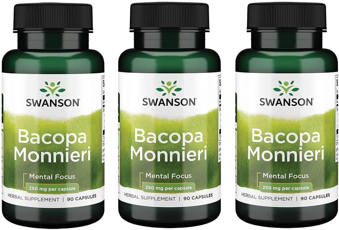 Swanson Bacopa Monnieri Extract Bacognize 250 Milligrams 90 Capsules 3 Pack