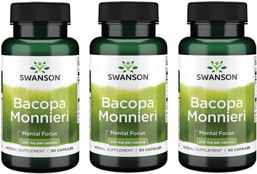 Swanson Bacopa Monnieri Extract Bacognize 250 Milligrams 90 Capsules 3 Pack