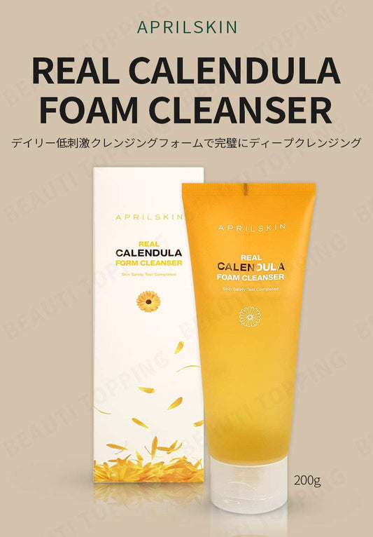 Aprilskin Calendula Low Ph Gel Cleanser | Vegan, Cruelty Free | Dry, Sensitive, Acne-Prone Skin| Gentle Deep Cleans With Micro Micellar Bubbles | 6.76 Oz | No Sulfates And Artificial Fragrance