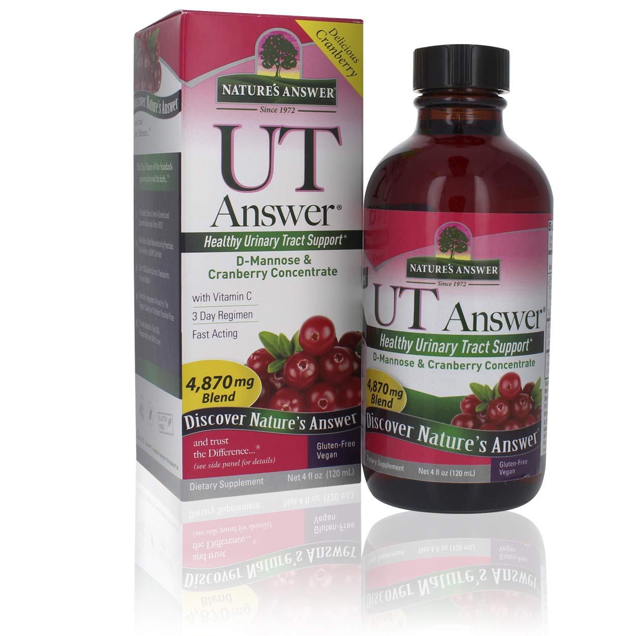 Nature'S Answer Ut Answer Cranberry Flavor, 4 Fluid Ounce | Promotes Urinary Tract Support | Healthy Bladder Function | Natural Detoxifier